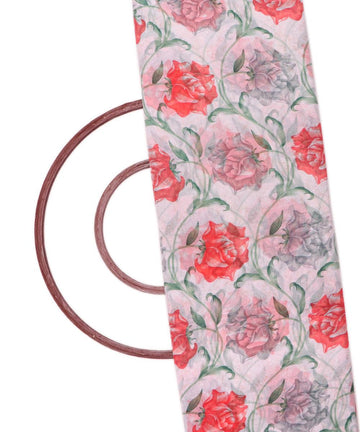 white colour floral print georgette fabric 1